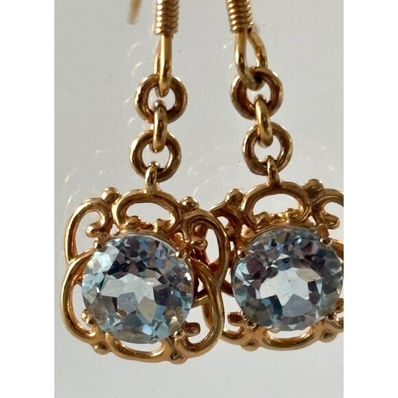Jewelry - Vintage earrings With Blue Lab Created Topaz Gemstones